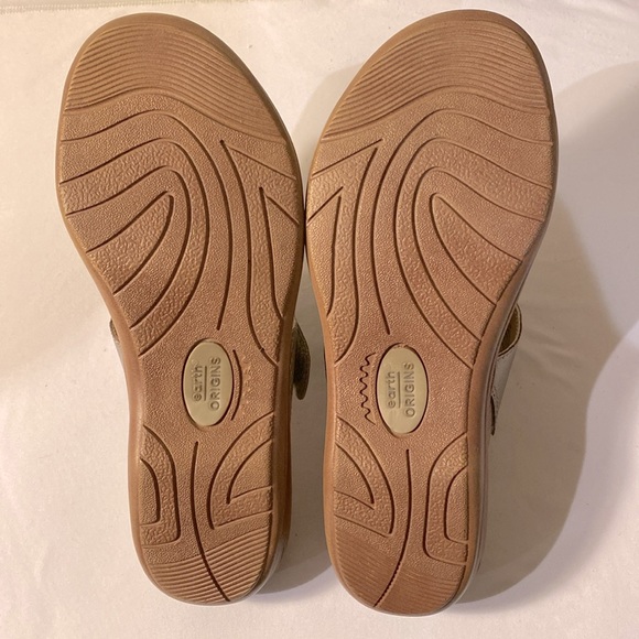 Earth Origins Stella Suzanne Womens Leather Platinum Sandals Shoes Size 8 - Picture 5 of 5